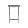 Pemberly Row 5 Pc Tray Table Set with Compass Design in Gray Wood