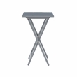 Pemberly Row 5 Pc Tray Table Set with Compass Design in Gray Wood