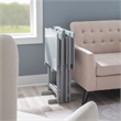 Pemberly Row 5 Pc Tray Table Set with Compass Design in Gray Wood