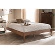 Pemberly Row Marieke Queen Size Wood Bed Frame in Ash Brown Finish