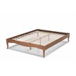 Pemberly Row Marieke King Size Wood Bed Frame in Ash Brown Finish
