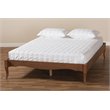 Pemberly Row Marieke King Size Wood Bed Frame in Ash Brown Finish