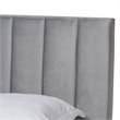 Pemberly Row King Size Gray Velvet Panel Bed with Tufted Headboard