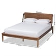 Pemberly Row Walnut Wood Queen Platform Bed with Tapered Legs and Slats