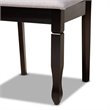 Pemberly Row 5-Piece Dining Set in Gray Fabric & Dark Brown Wood Finish
