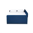 Pemberly Row Queen Velvet Daybed with Trundle in Navy Blue Upholstery