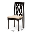 Pemberly Row 2-Piece Wood Dining Chair Set in Brown with Sand Upholstery