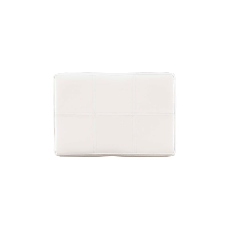 Pemberly Row Backless Counter Stool in White Faux Leather with Wood Frame