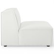 Pemberly Row 6-Piece Fabric Sectional Sofa in White with French Piping