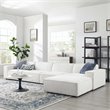 Pemberly Row 5-Piece White Modern Polyester Fabric Sectional Sofa