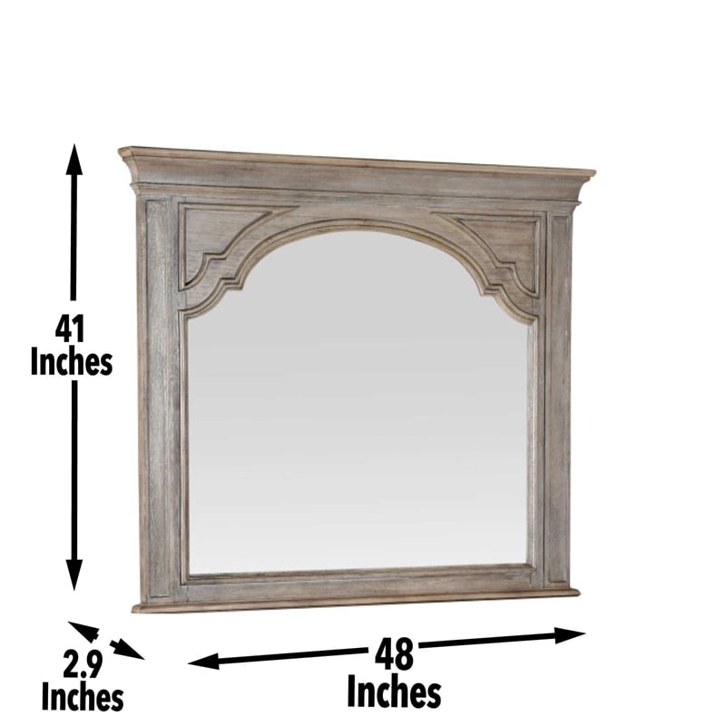 Pemberly Row 8-Drawer Driftwood Finish Dresser with Mirror