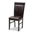 Pemberly Row Modern 5-Piece Dining Set with Faux Leather in Dark Brown