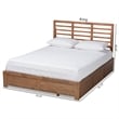 Pemberly Row Piera King Wood Bed with 3 Drawers Ash Walnut Finish