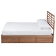 Pemberly Row Piera King Wood Bed with 3 Drawers Ash Walnut Finish