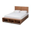 Pemberly Row Full Size Wood Platform Storage Bed with 4 Drawers in Brown