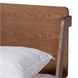 Pemberly Row King Size Platform Bed in Ash Walnut Brown Wood Finish