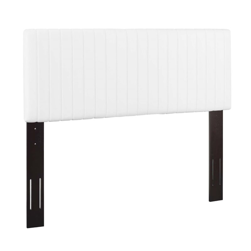 Pemberly Row Faux Leather King/California King Headboard in White