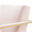 Pemberly Row Velvet Upholstered Accent Chair in Gold and Pink