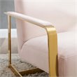 Pemberly Row Velvet Upholstered Accent Chair in Gold and Pink