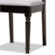 Pemberly Row Wood 5-Piece Dining Set in Gray Fabric and Dark Brown Finish