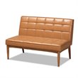 Pemberly Row Mid-Century 3-Piece Dining Nook Set in Walnut Brown