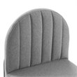 Pemberly Row Channel Tufted Fabric Dining Chair in Black/Light Gray
