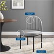 Pemberly Row Channel Tufted Fabric Dining Chair in Black/Light Gray