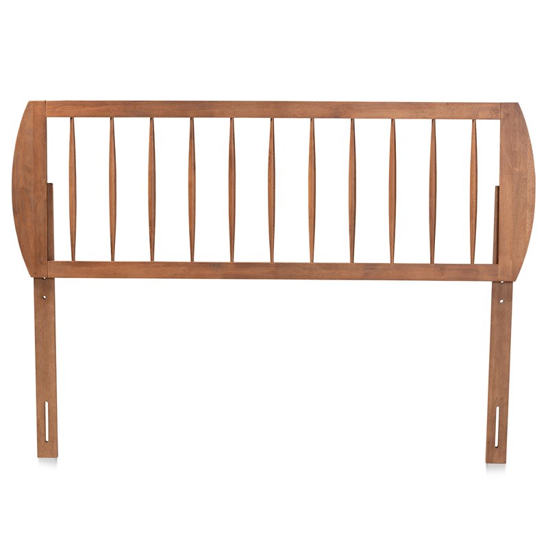 Pemberly Row Walnut Finished Wood King Size Spindle Headboard