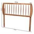 Pemberly Row Walnut Finished Wood King Size Spindle Headboard
