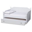 Pemberly Row Cottage Style Daybed with Trundle in White Wood Finish