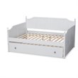 Pemberly Row Cottage Style Daybed with Trundle in White Wood Finish