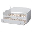 Pemberly Row Cottage Style Daybed with Trundle in White Wood Finish