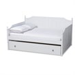 Pemberly Row Cottage Style Daybed with Trundle in White Wood Finish