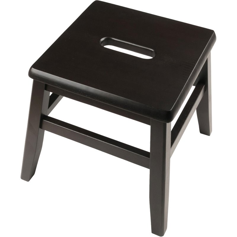 Pemberly Row Conductor Stools in Coffee Solid Wood (Set of 2)