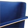 Pemberly Row Gold and Navy Performance Velvet Accent Chair with Steel Frame