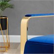 Pemberly Row Gold and Navy Performance Velvet Accent Chair with Steel Frame