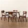 Pemberly Row Sand/Walnut 5-Piece Dining Set with Foam Upholstery and Wood