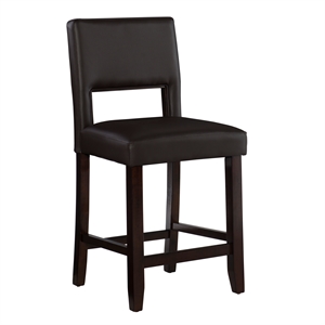 Pemberly Row 24.5&quot Wood Counter Stool with Open-Back in Espresso Finish