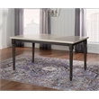 Pemberly Row 6-Piece Wood Dining Set with Bench in Smokey White/Dark Gray