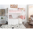 Pemberly Row Twin Over Twin Pine Wood Bunk Bed with Ladder in White