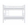 Pemberly Row Twin Over Twin Pine Wood Bunk Bed with Ladder in White