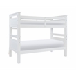 Pemberly Row Twin Over Twin Pine Wood Bunk Bed with Ladder in White