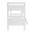 Pemberly Row Twin Over Twin Pine Wood Bunk Bed with Ladder in White
