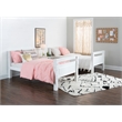 Pemberly Row Twin Over Twin Pine Wood Bunk Bed with Ladder in White