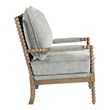 Pemberly Row Spindle Chair with Smoke Gray Fabric and Charcoal Finish