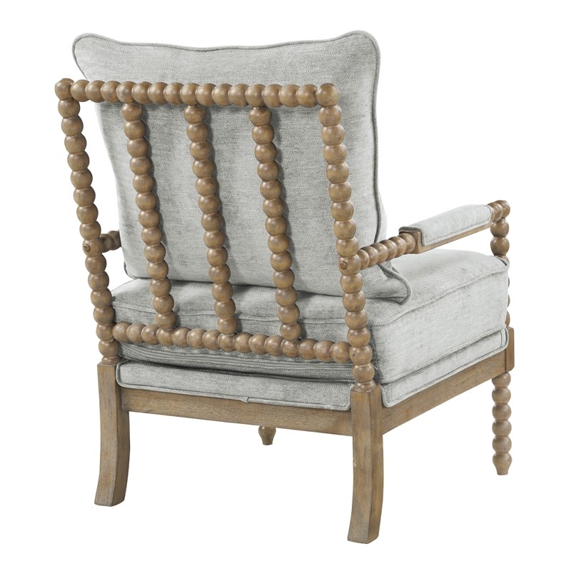 Pemberly Row Spindle Chair with Smoke Gray Fabric and Charcoal Finish