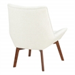 Pemberly Row Tufted Chair in Linen Cream Fabric with Coffee Finish Wood Legs