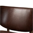 Pemberly Row Marcos Accent Chair in Walnut Brown Wood with Curved Faux Leather