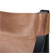 Pemberly Row Natural Top Grain Leather Sling Chair with Black Oak Frame