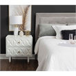 Pemberly Row 2-Drawer Nightstand with Geometric Texture in White/Gold